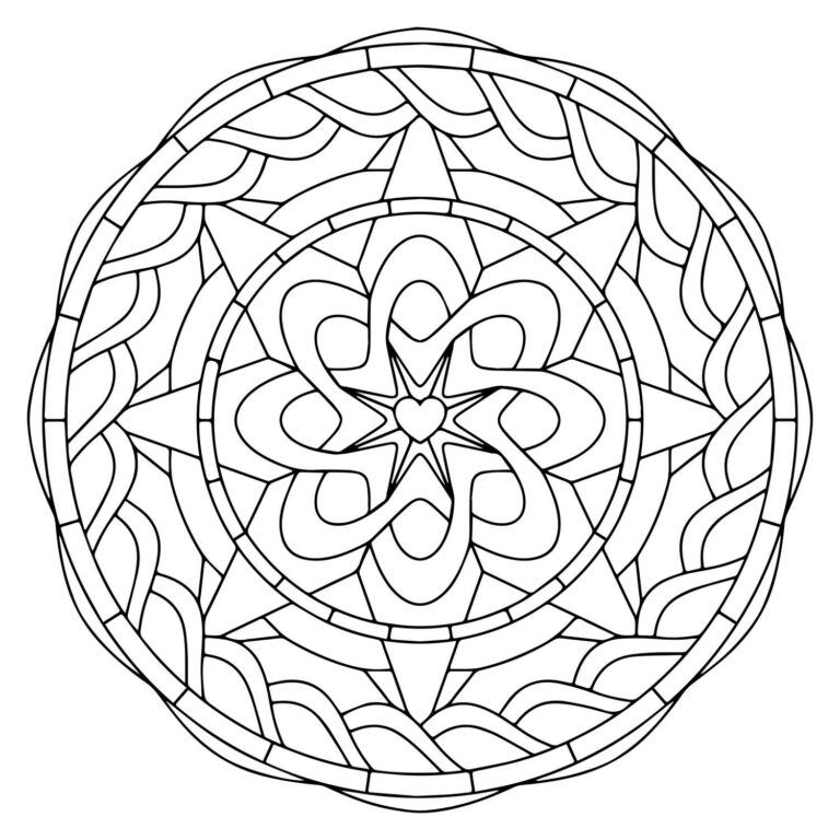 Mandala Coloring Page & SVG 08