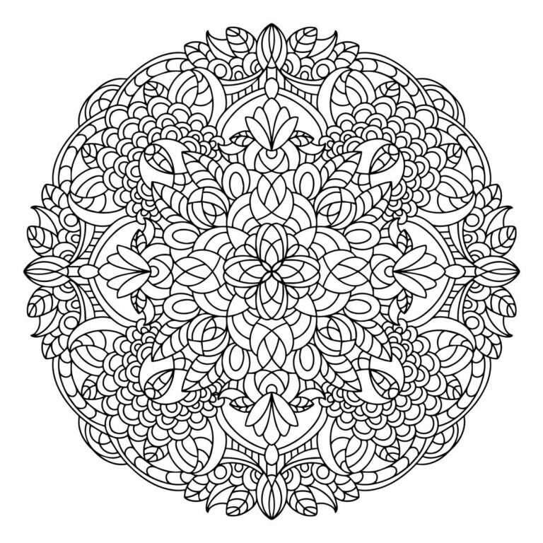 Hand Drawn Mandala Coloring Page & SVG 01