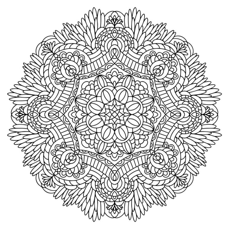 Hand Drawn Mandala Coloring Page & SVG 02