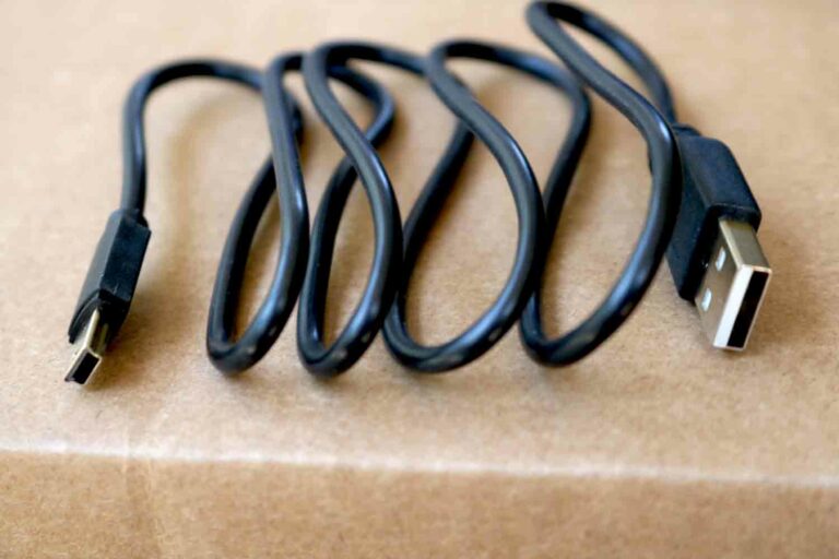 Black Micro USB Cable Stock Photo