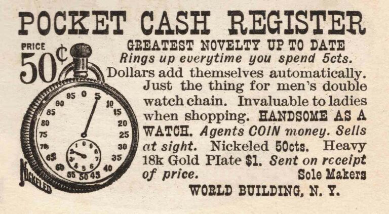 Antique Pocket Cash Register Advertisement