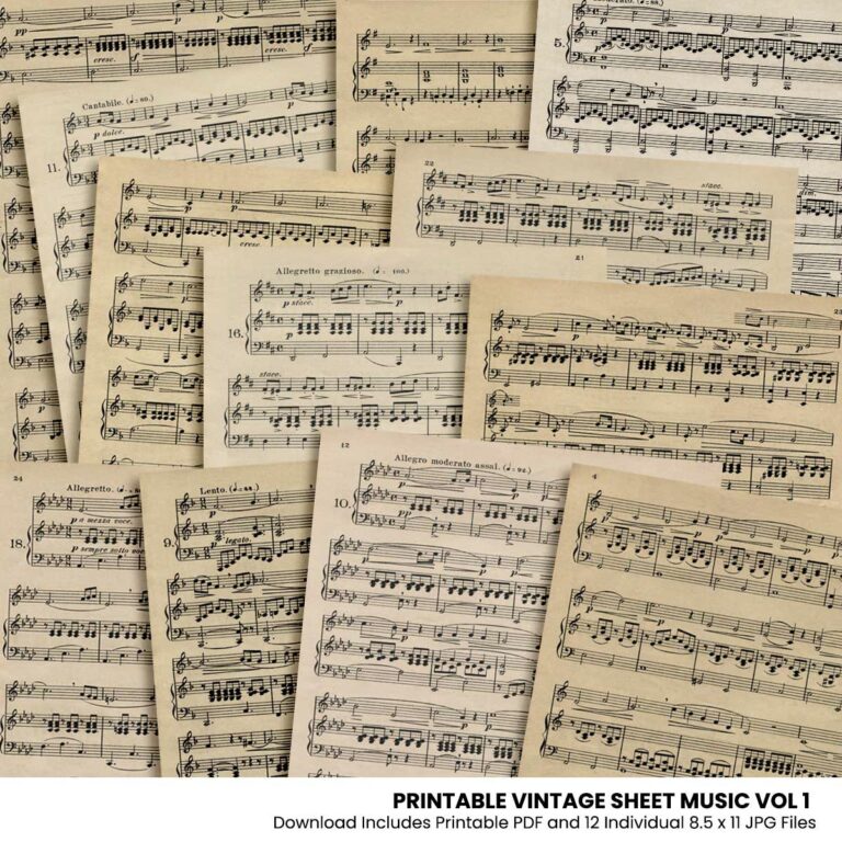 Printable Vintage Sheet Music 01
