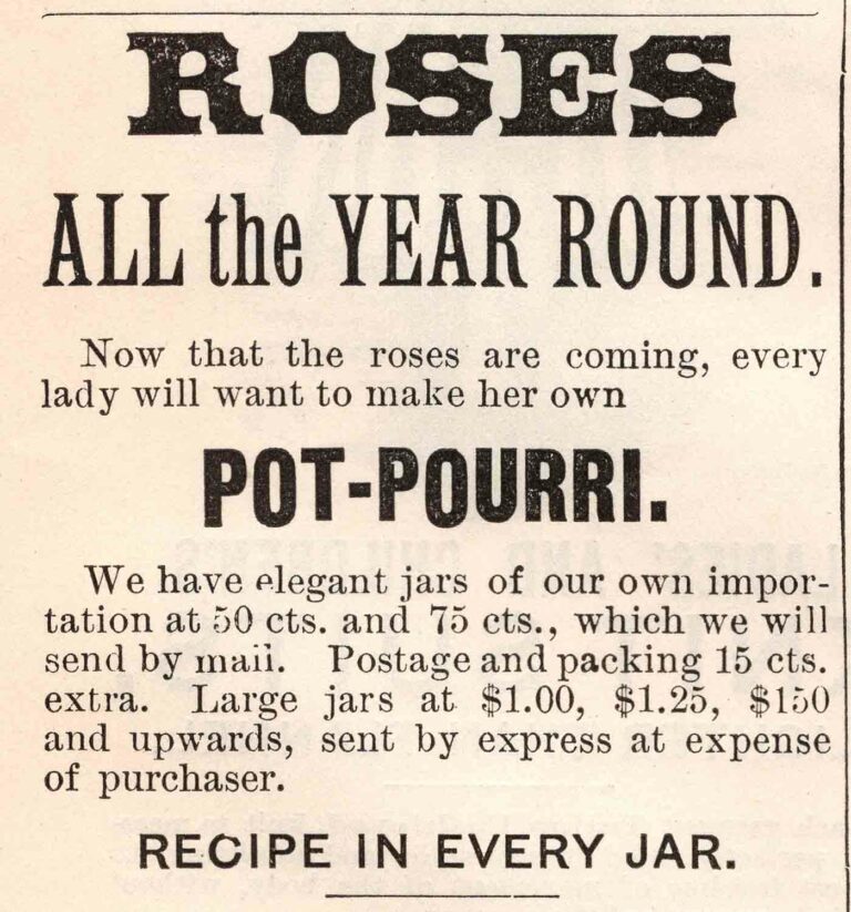 Roses Pot-Pourri Vintage Advertisement