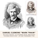 Samuel Clemons Mark Twain Portrait Svg Image
