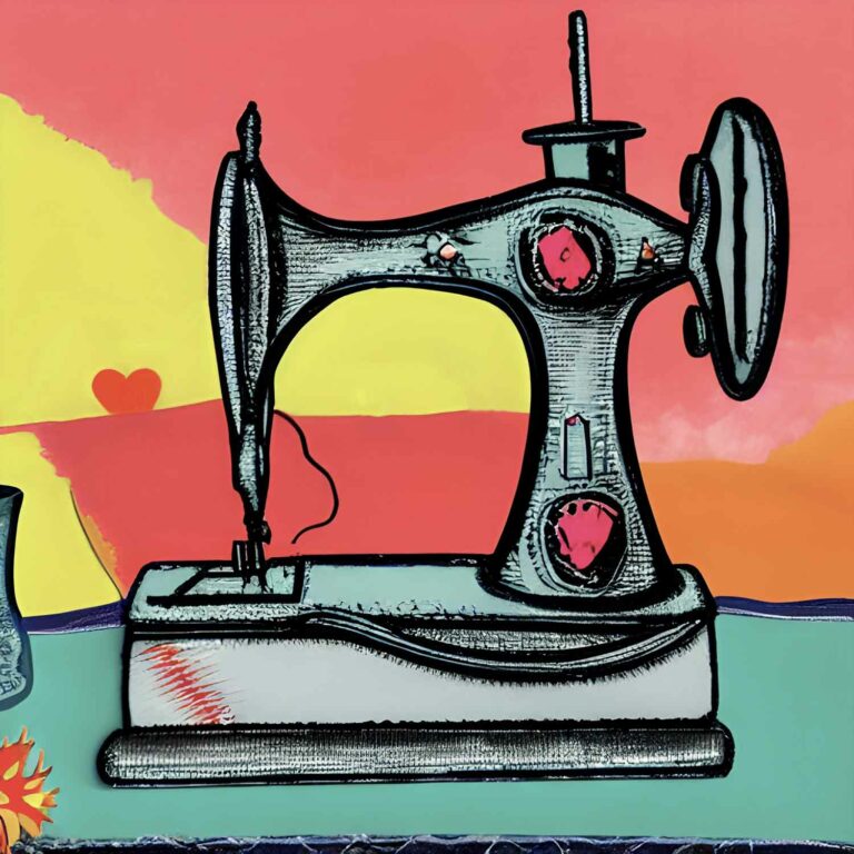 Vintage Sewing Machine Retro Clipart Image 09