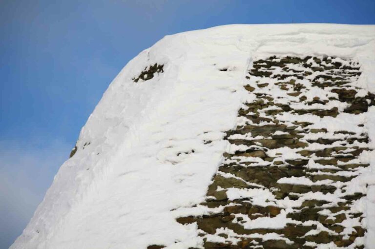 Snow Covered Stone Mountain in the Blue Sky
