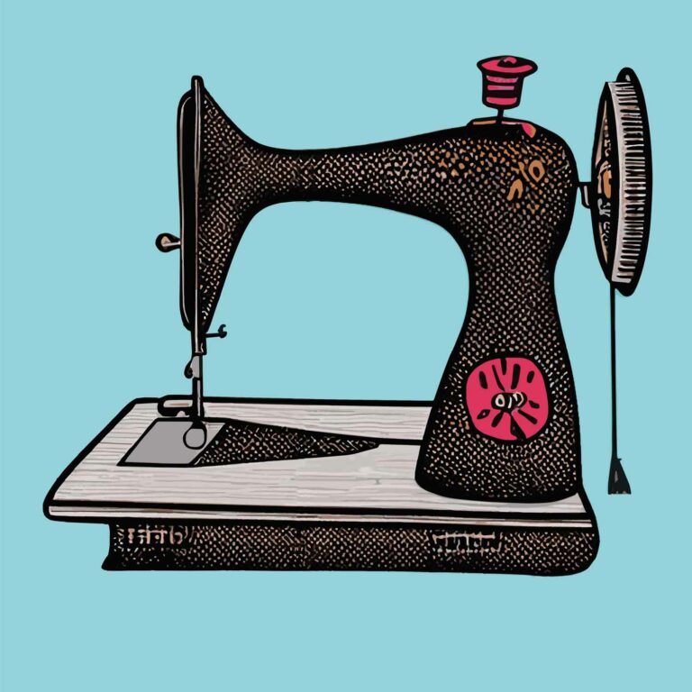 Vintage Sewing Machine Retro Clipart Image 01