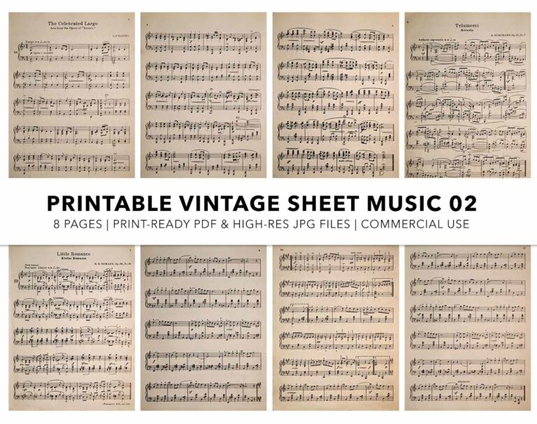 Printable Vintage Sheet Music 02