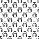Vintage Teapot Transparent Overlay Pattern