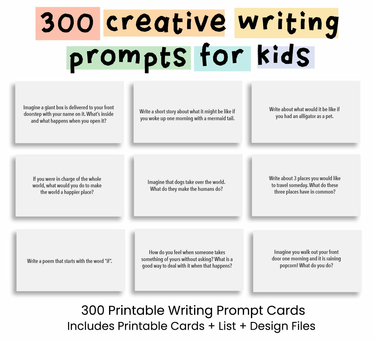 300 Writing Prompt Cards for Kids - SteinMixedMedia