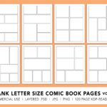 Blank Comic Book Pages Kdp Ready Commercial Use Letter Size Vol02