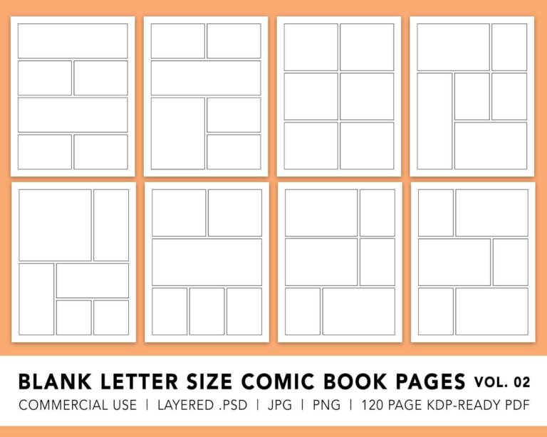 Blank Comic Book Templates Letter Size Vol. 02