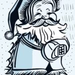 Blue Santa Line Art Illustration Webversion