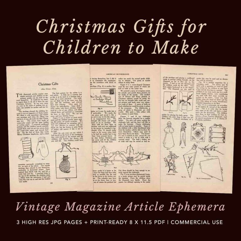 Christmas Gifts for Children to Make Vintage Article From 1926