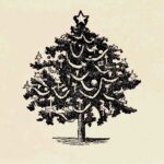 Christmas Tree Illustration Ephemera