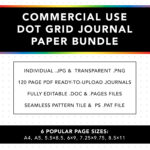 Commercial Use Dot Grid Journals Printable Digital Kdp Ready