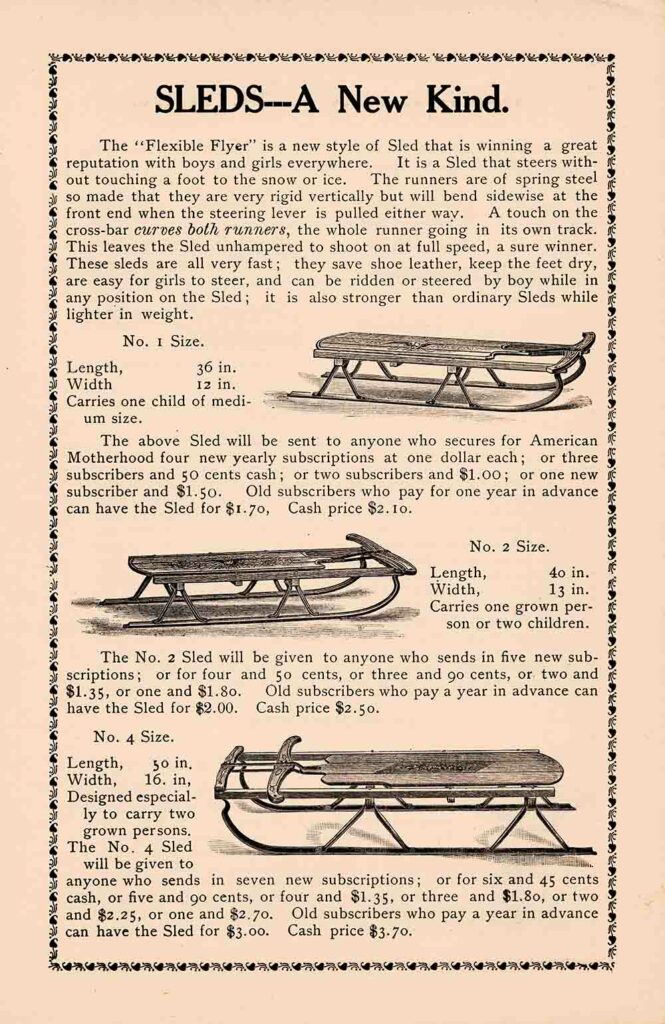Vintage Sleds Advertisement Ephemera W9