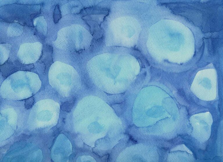 Blue Watercolor Bubble Blobs Background Art Paper
