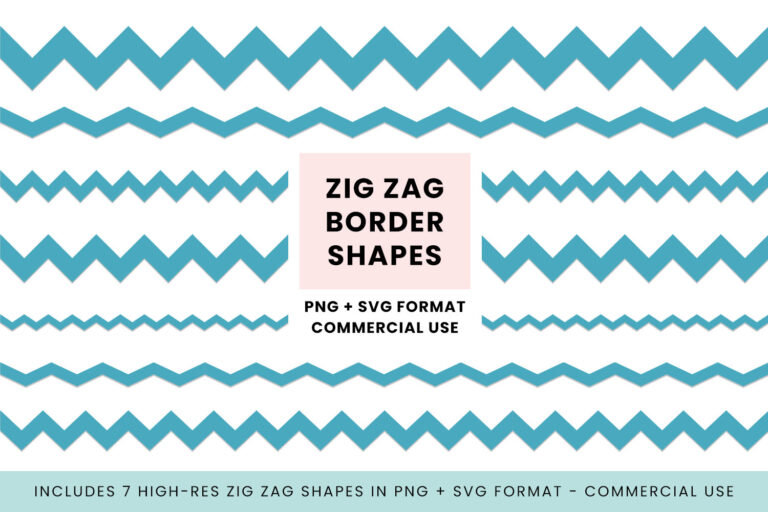 Zig Zag Border Shapes SVG & Transparent PNG Files