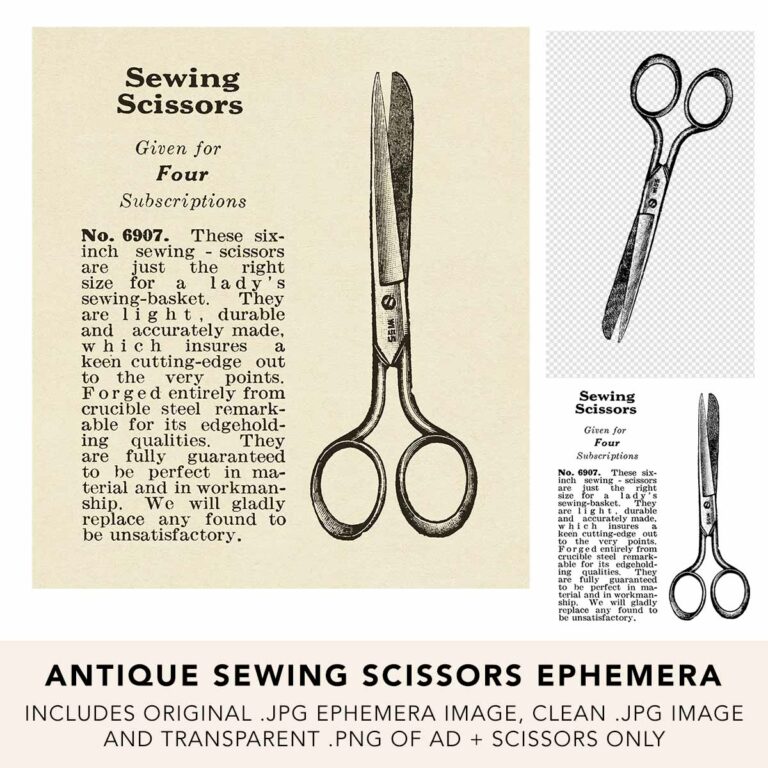 Antique Sewing Scissors Ephemera & Graphics Image