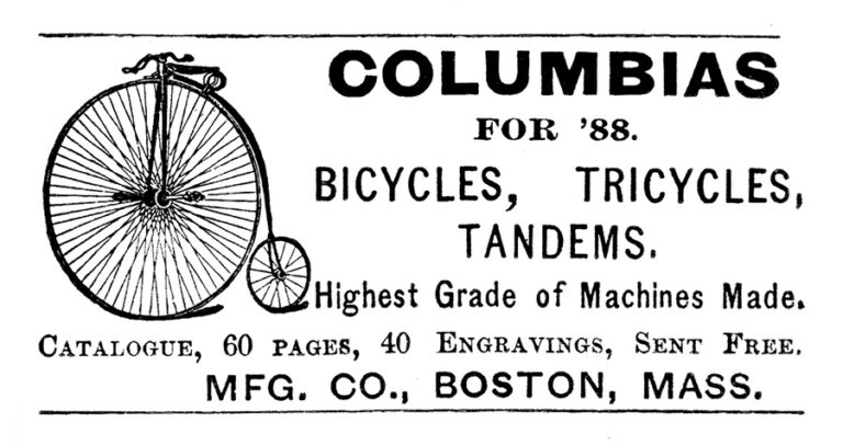 Vintage Penny Farthing Bicycle Advertisement