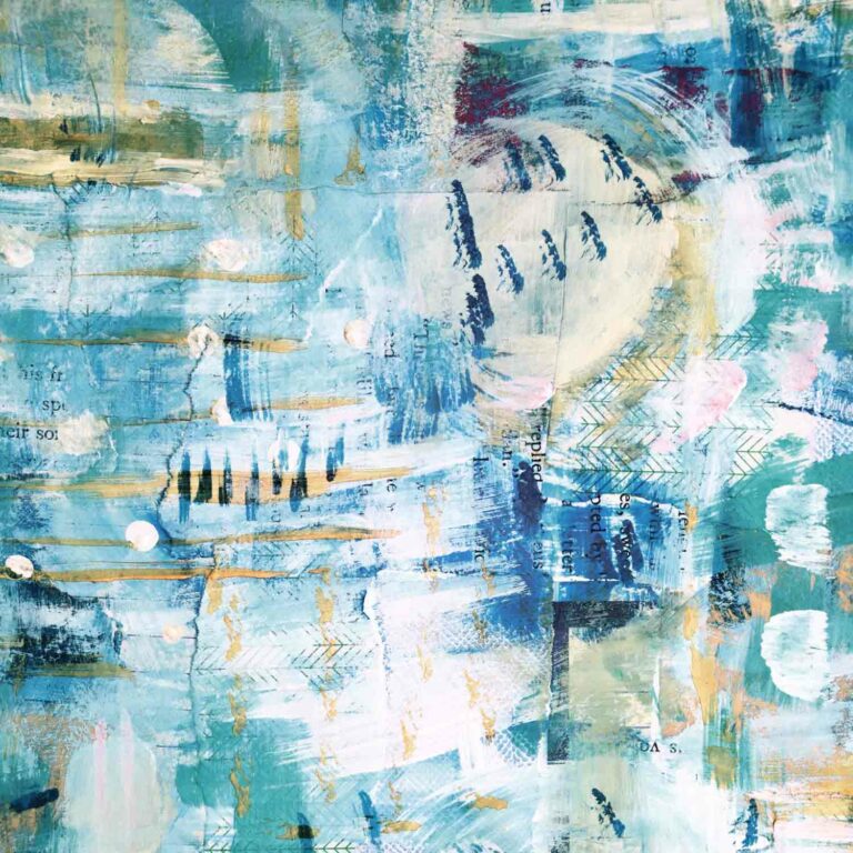 Blue and Teal Painted Art Paper 01