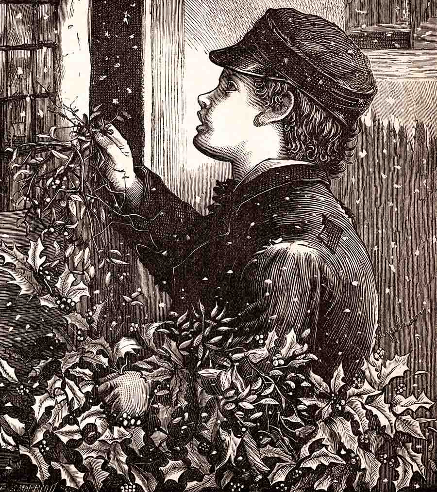 Christmas Victorian Boy With Holly Web