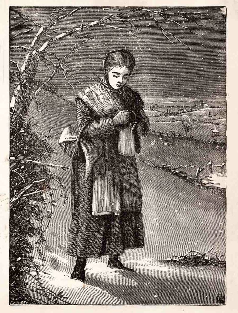 Cold Victorian Woman In Snow Web