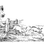Pigs Breaking Free From Pen Line Art Coloring Page Svg
