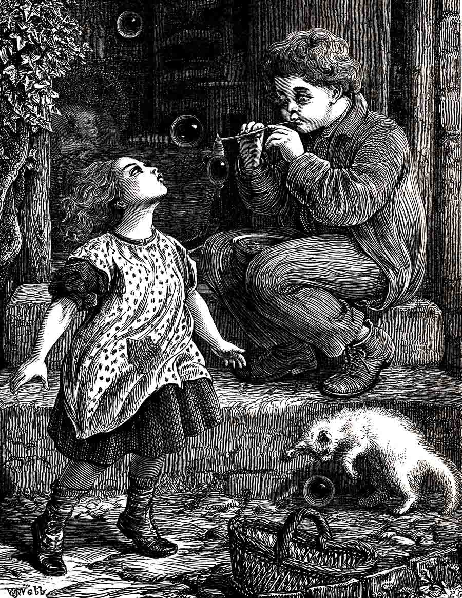 Victorian Children Blowing Bubbles Websize