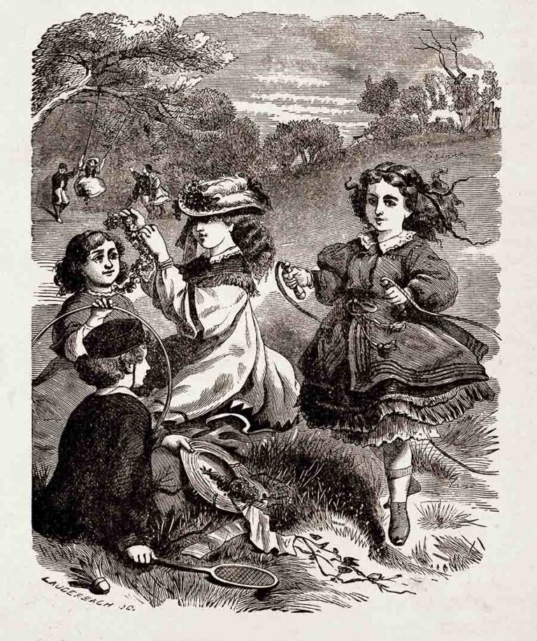 Victorian Children Playing Outdoor Games