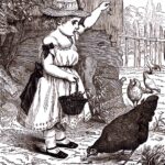 Victorian Girl Feeding Chicken Web