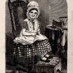 Victorian Girl Knitting Web Size