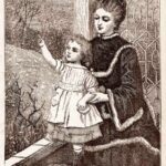 Victorian Mother And Child In Snow Web