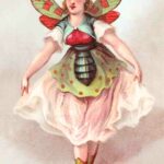 Victorian Scrapbook Butterfly Woman Vintage Greeting Card Image