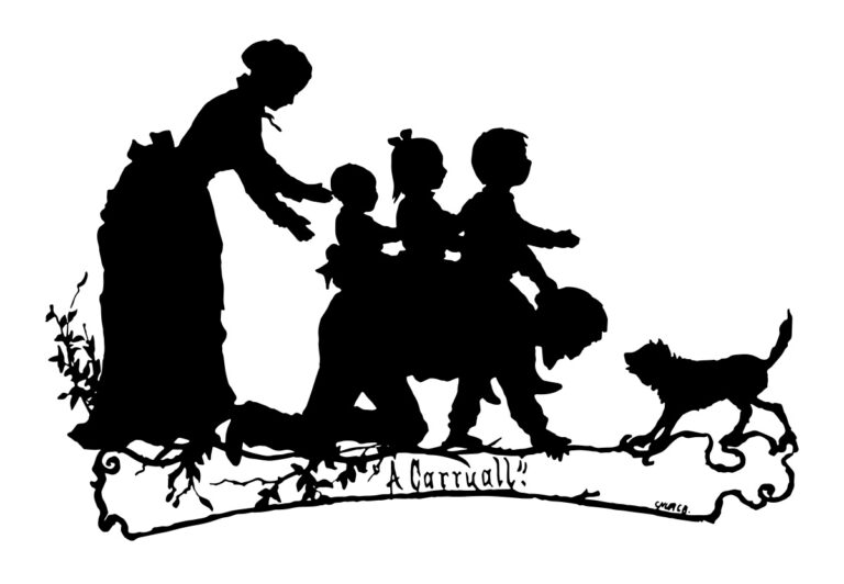 A Carry All: Mother With Children Silhouette
