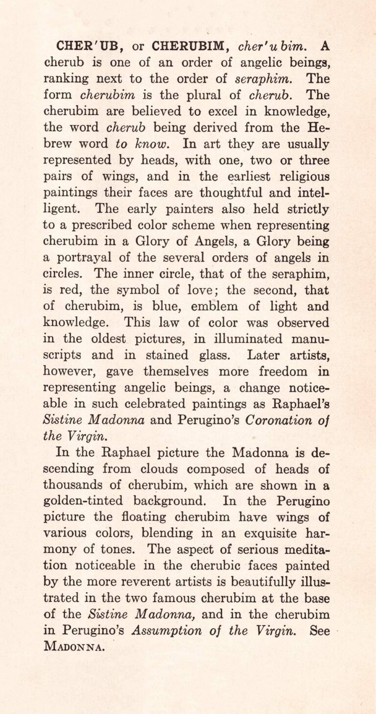 Cherub Definition Vintage Encyclopedia Ephemera