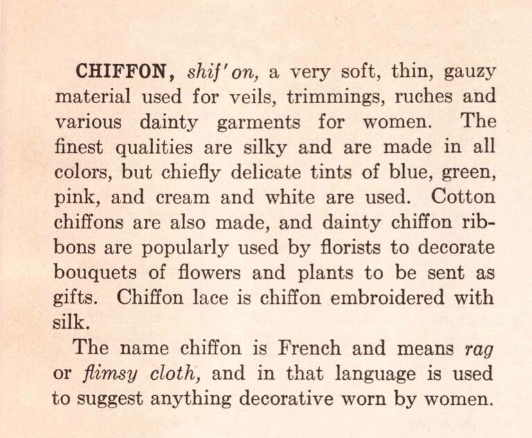 Chiffon Vintage Encyclopedia Page