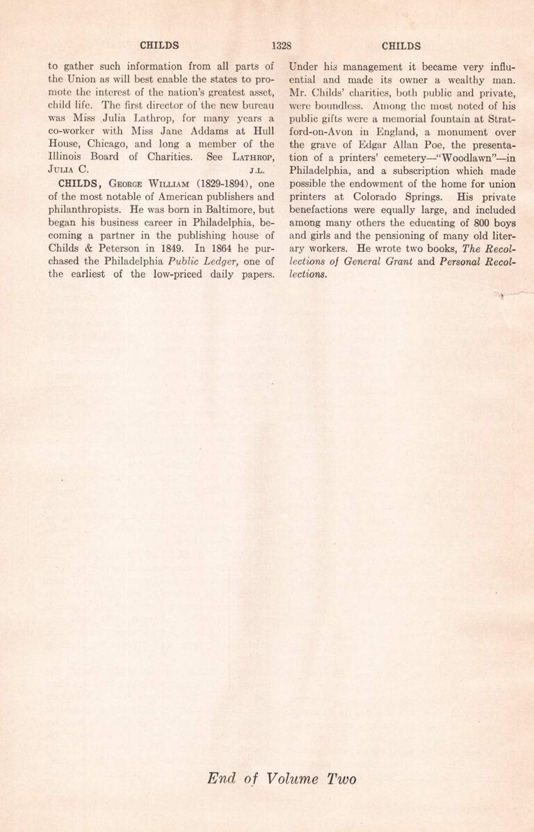 George Williams Child Vintage Encyclopedia Page