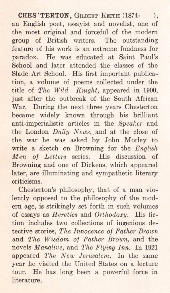 Gilbert Keith Chesterton Web