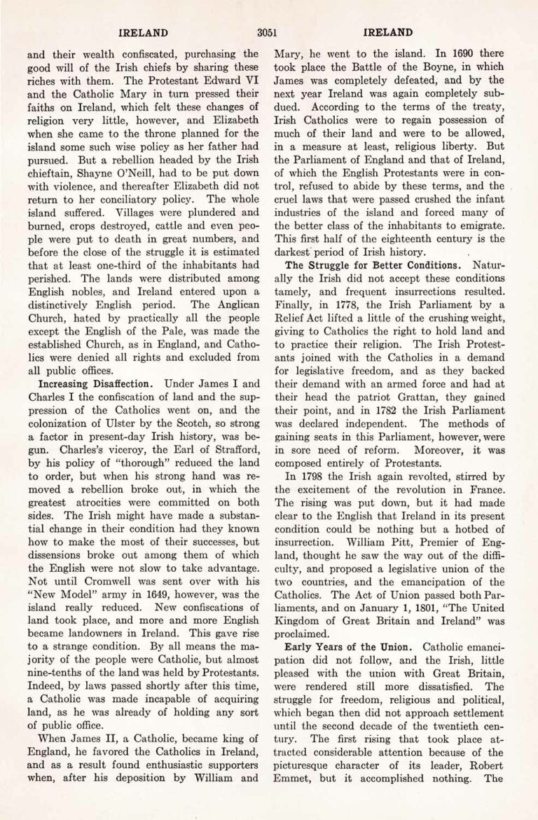 Ireland History Vintage Encyclopedia Page 3051