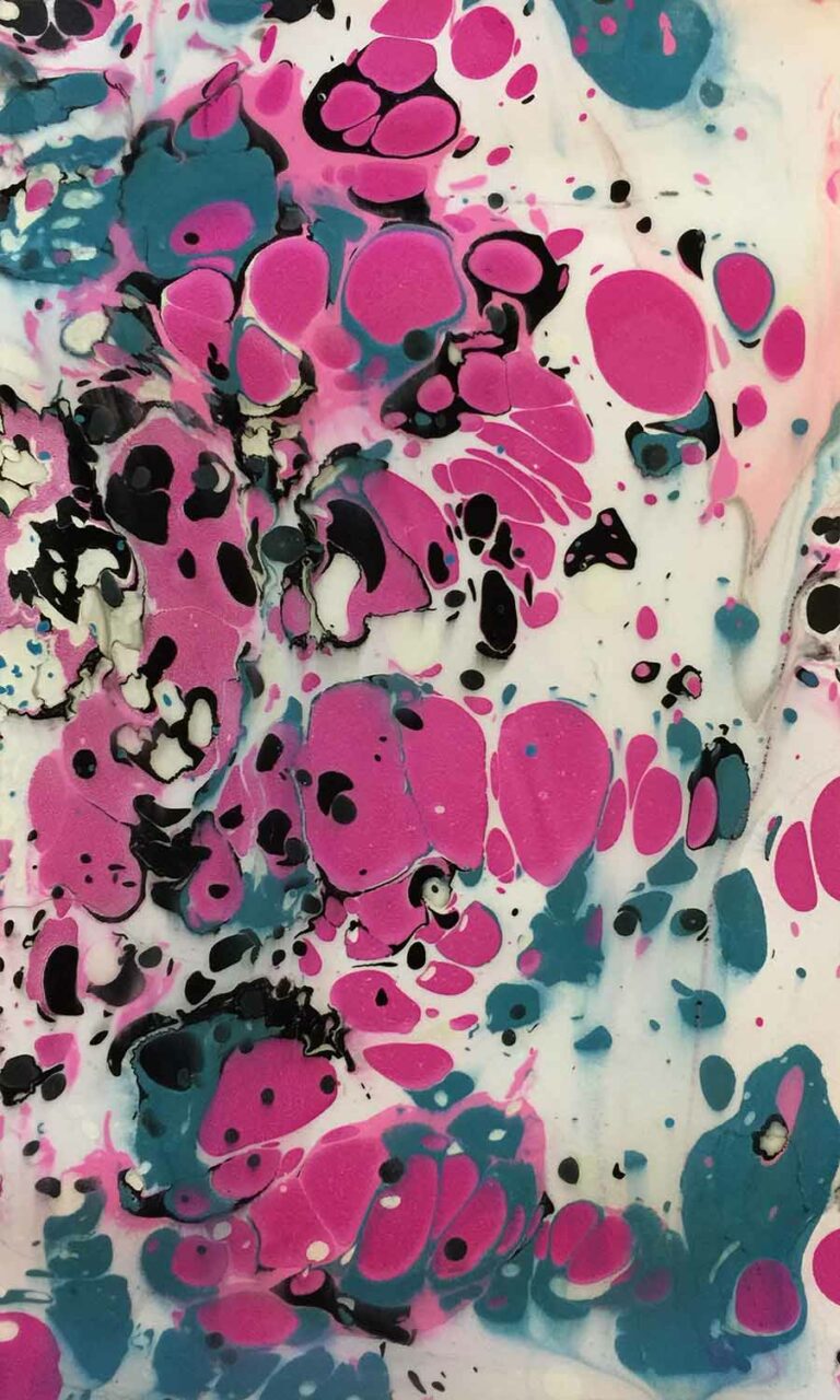 Marbled Paper Pink and Teal Blue