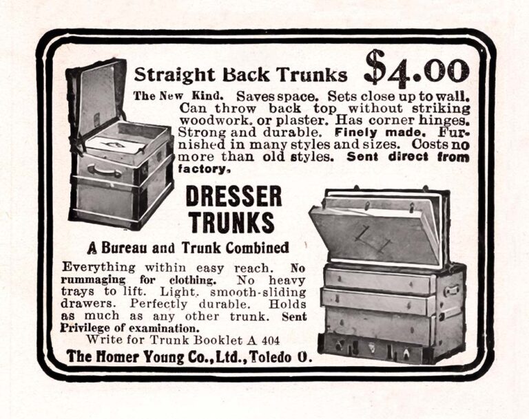 Straight Back Dresser Trunks Vintage Advertisement Ephemera Image
