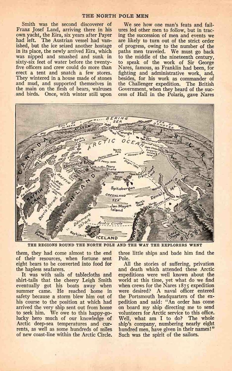 The North Pole Men Vintage Encyclopedia Page and Map