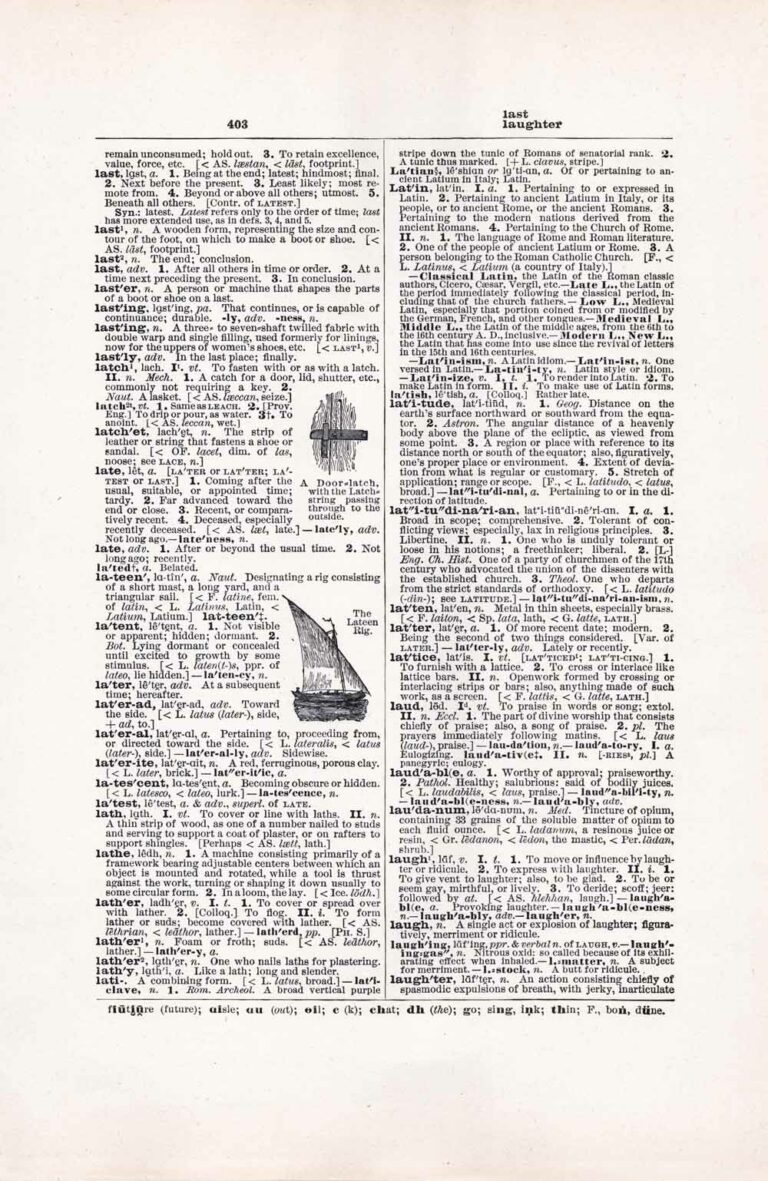 Vintage Dictionary Page Letter L, Page 403