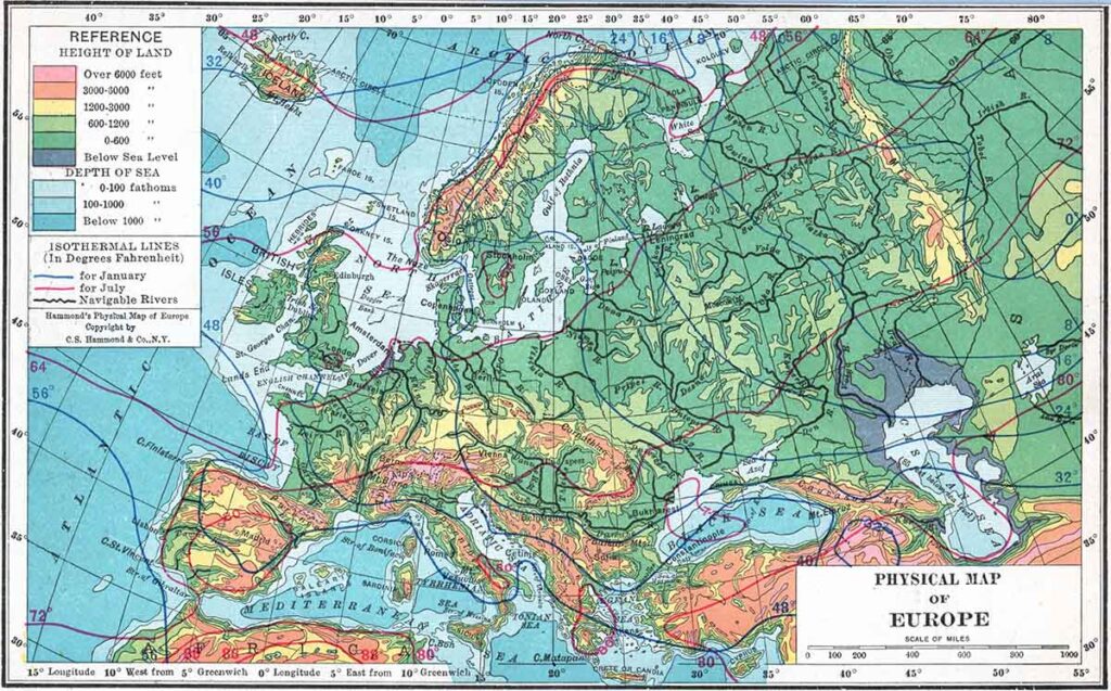 Physical Map Of Europe Webres